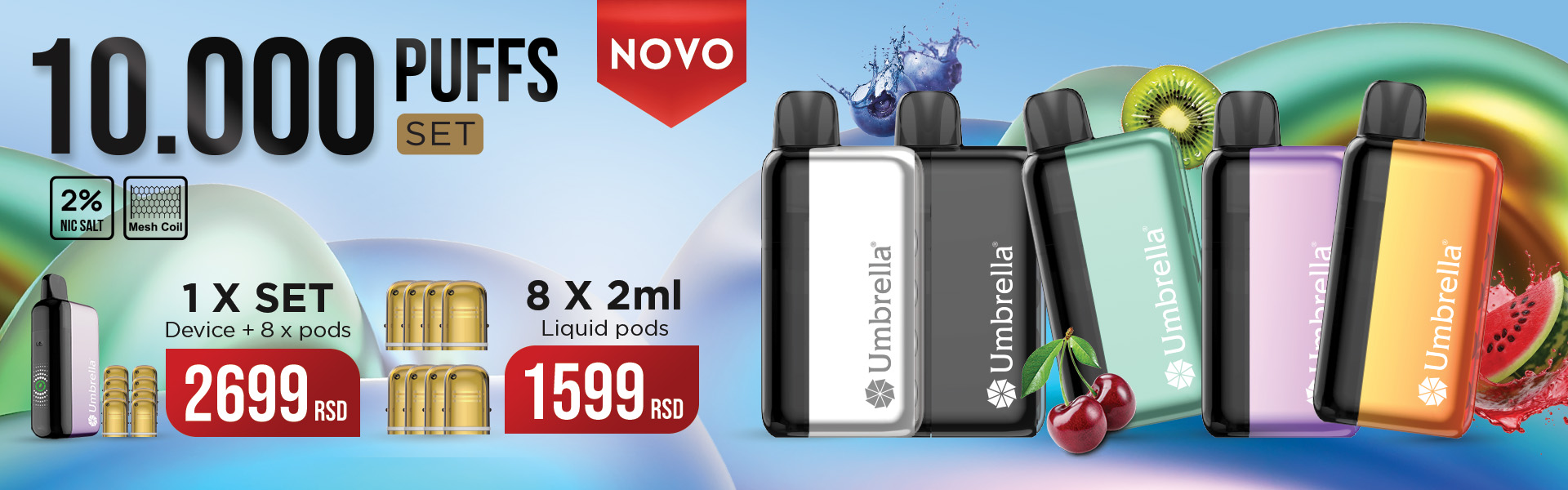 NOVO - Umbrella 10000 PUFFS SET