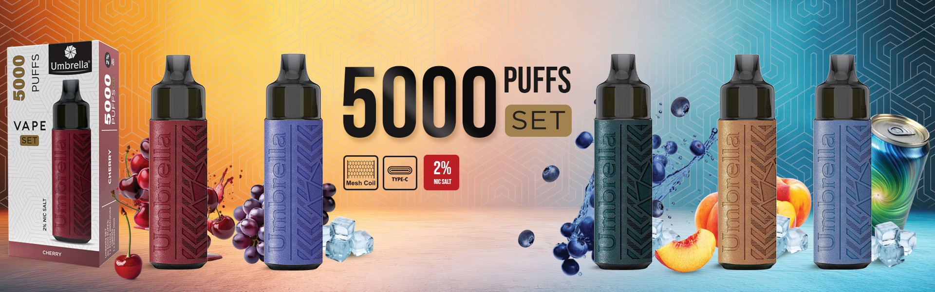 Umbrella 5000 PUFFS SET