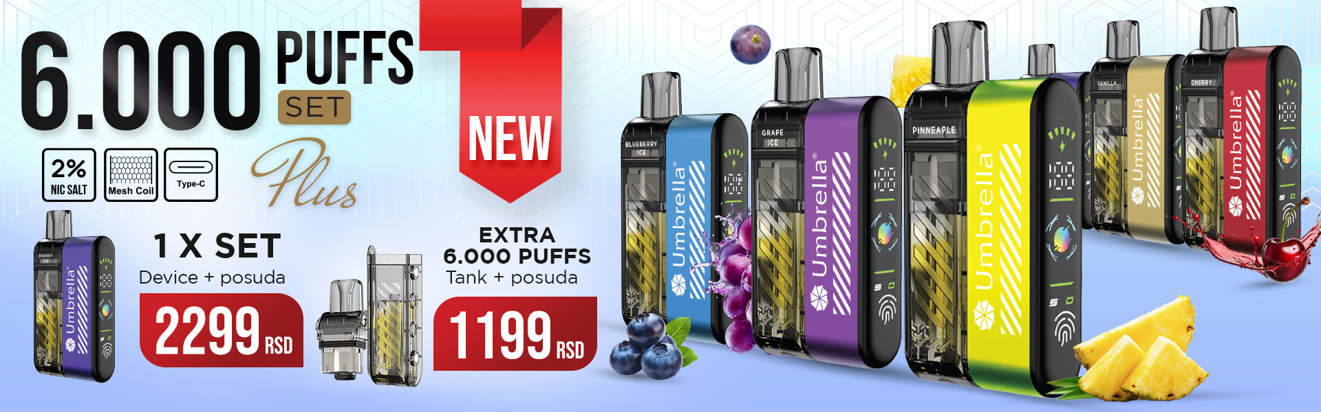 6000 puffs Rezervoar & Posuda 10ml