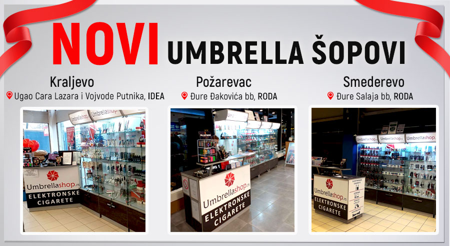 Novi Umbrella šopovi u Smederevu, Kraljevu i Požarevcu
