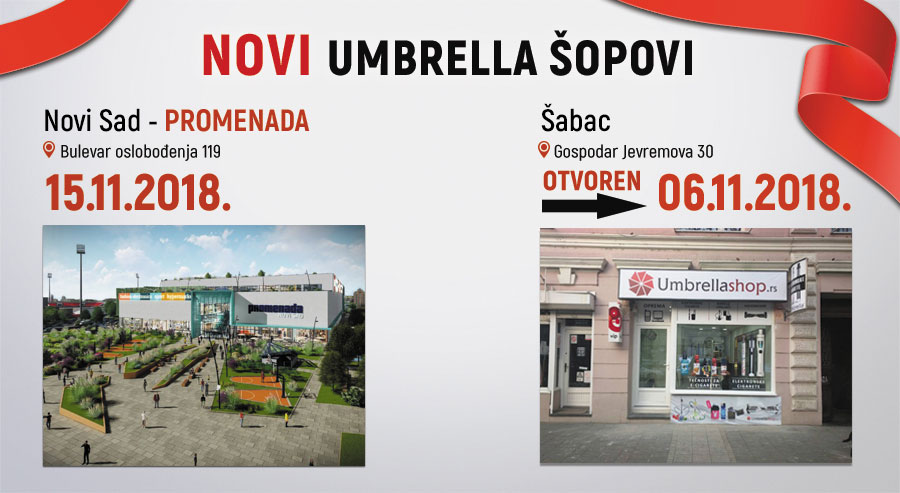 Novi Umbrella šopovi u Šapcu i Novom Sadu!